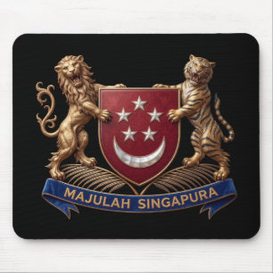 singapore country flag symbol emblem coat arms mouse pad