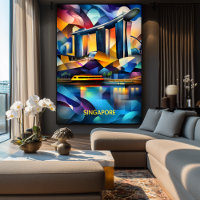 Singapore Cubist Skyline – Modern Geometric City
