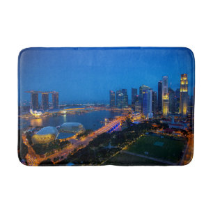 Singapore Downtown at Night Bath Mat