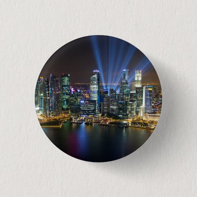Singapore Downtown Lightshow 3 Cm Round Badge (Front)