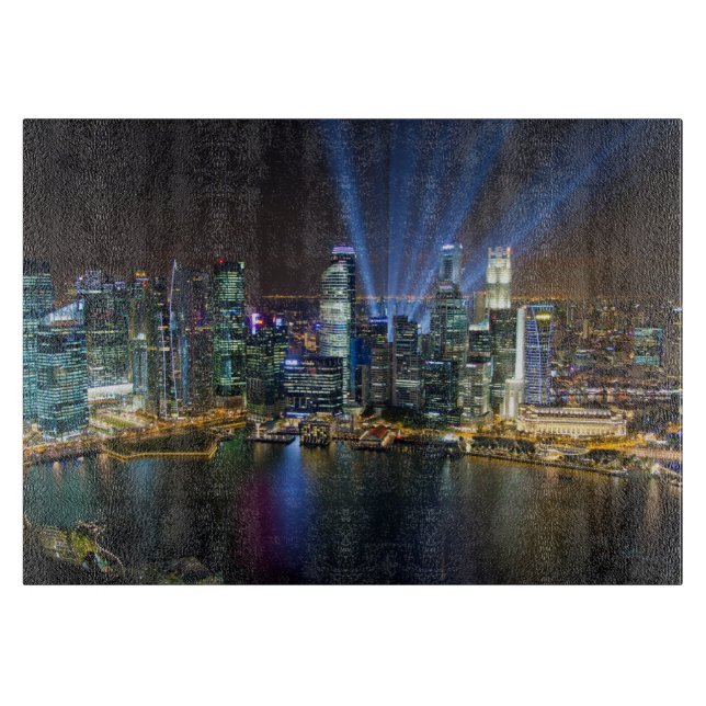 Singapore Downtown Lightshow Cutting Board (Front)