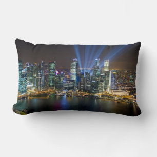 Singapore Downtown Lightshow Lumbar Cushion