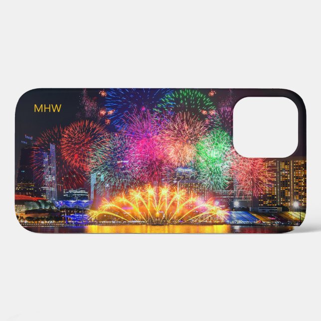 Singapore Fireworks custom monogram phone cases (Back (Horizontal))