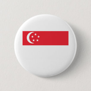 Singapore Flag 6 Cm Round Badge