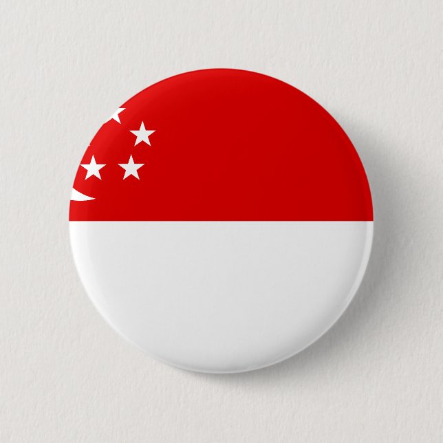 Singapore Flag 6 Cm Round Badge (Front)