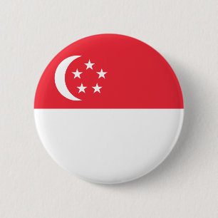 Singapore Flag 6 Cm Round Badge