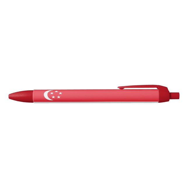 Singapore Flag Black Ink Pen (Top)