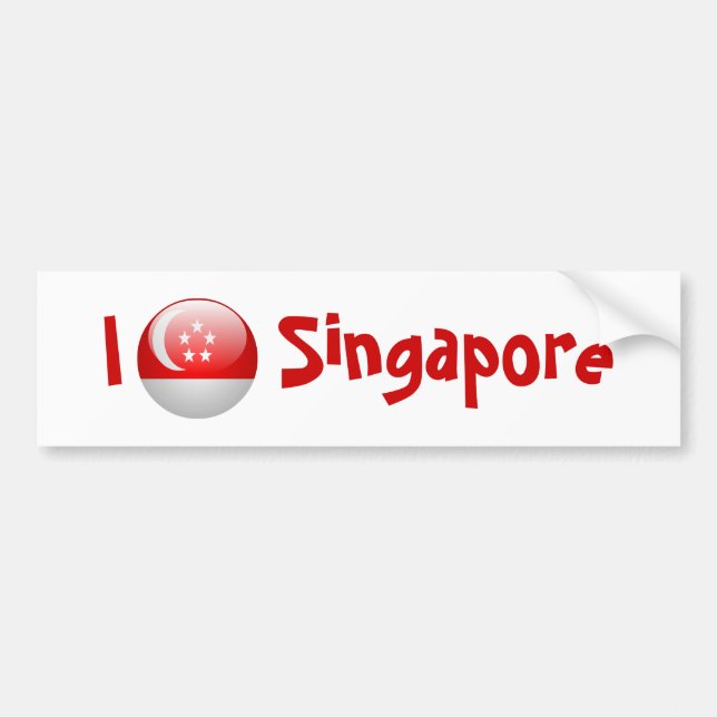 Singapore Flag Bumper Sticker (Front)