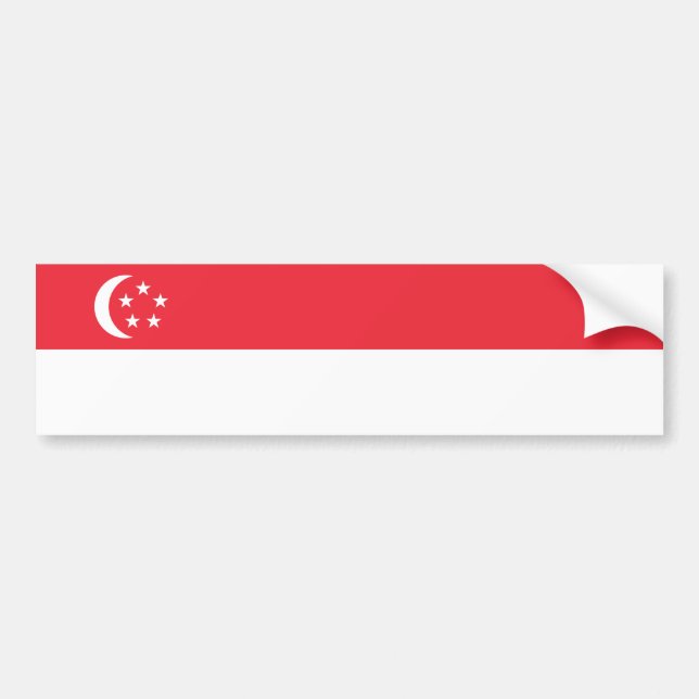 Singapore Flag Bumper Sticker (Front)