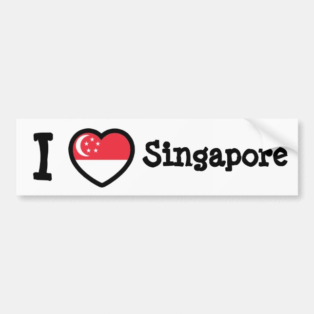 Singapore Flag Bumper Sticker (Front)