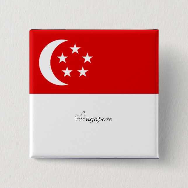 Singapore Flag Button/Lapel Pin (Front)