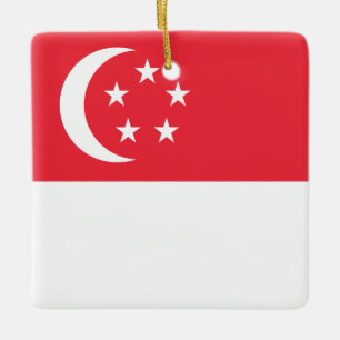 Singapore Flag Ceramic Ornament