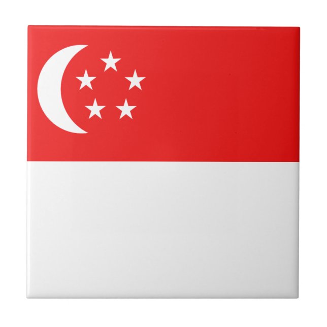Singapore Flag Ceramic Tile (Front)