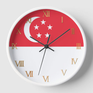 Singapore flag clock