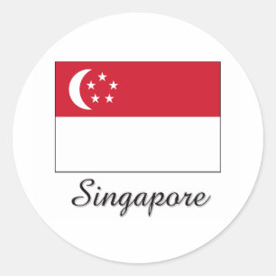Singapore Flag Design Classic Round Sticker