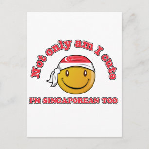 Singapore flag designs postcard