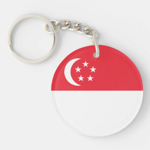 Singapore Flag Key Ring