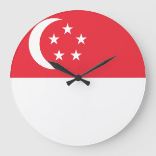 Singapore Flag Large Clock