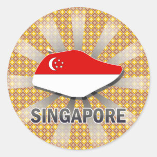 Singapore Flag Map 2.0 Classic Round Sticker