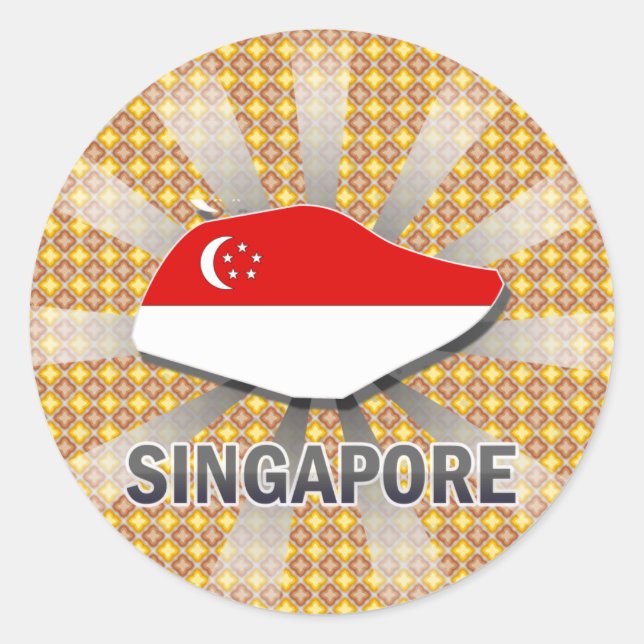 Singapore Flag Map 2.0 Classic Round Sticker (Front)