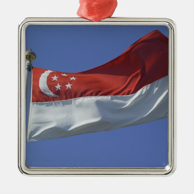 Singapore Flag Metal Tree Decoration (Front)