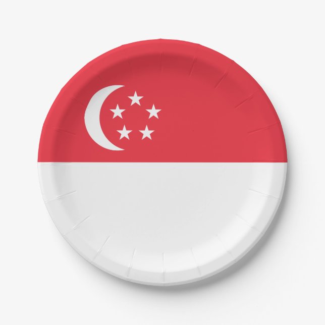 Singapore Flag Paper Plate (Front)
