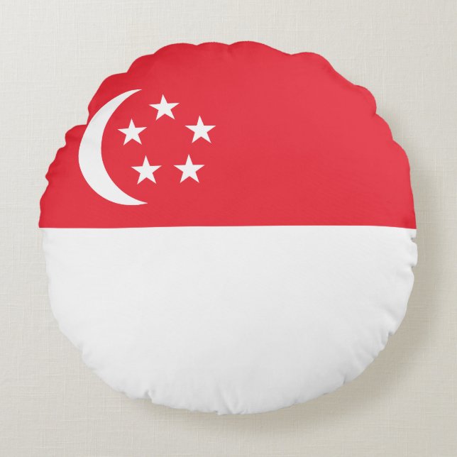 Singapore Flag Round Cushion (Front)