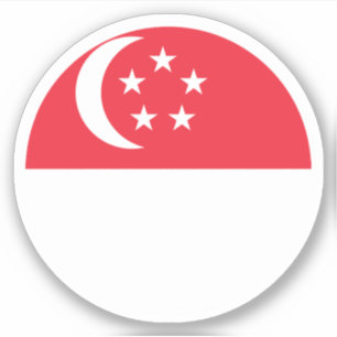 Singapore Flag Round Sticker