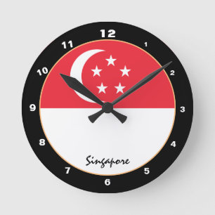 Singapore Flag, Singapore patriotic Home /design Round Clock
