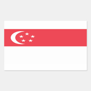 Singapore Flag Stickers* Rectangular Sticker
