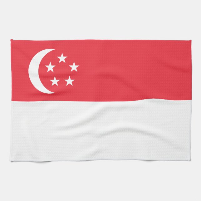 Singapore Flag Tea Towel (Horizontal)