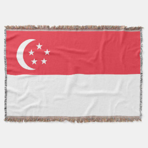 Singapore flag throw blanket