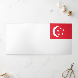 Singapore flag Tri-Fold card