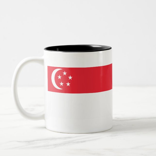 Singapore Flag Two-Tone Coffee Mug (Left)