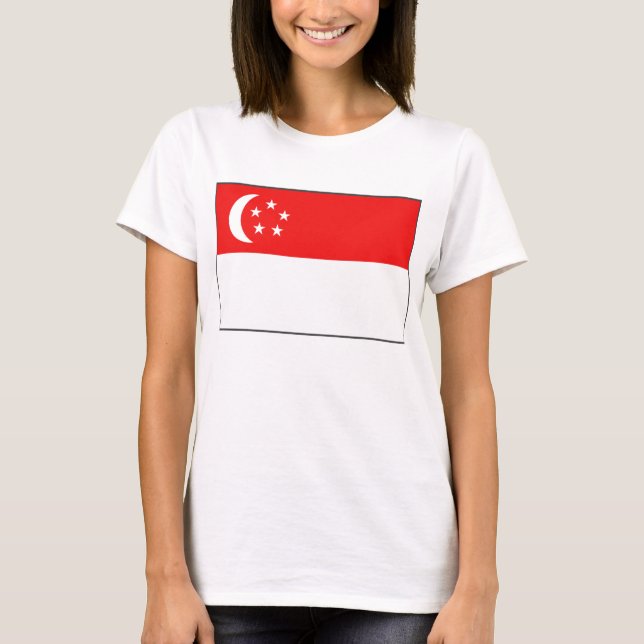 Singapore Flag x Map T-Shirt (Front)