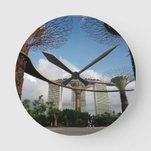 Singapore - Garden By The Bay and Marina Bay Sands Round Clock