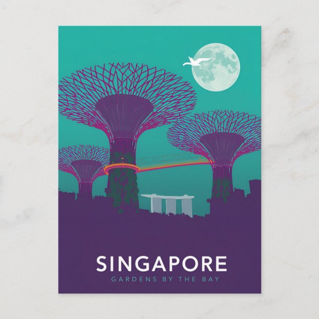 Singapore Gardens by the Bay Night View Postcard (Front)