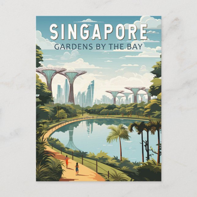 Singapore Gardens By The Bay Travel Art Vintage Postcard (Front)