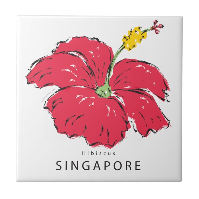 SINGAPORE HIBISCUS COLLECTION CERAMIC TILE (Front)