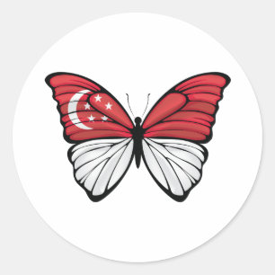 Singapore Hypolimnas Butterfly Classic Round Sticker
