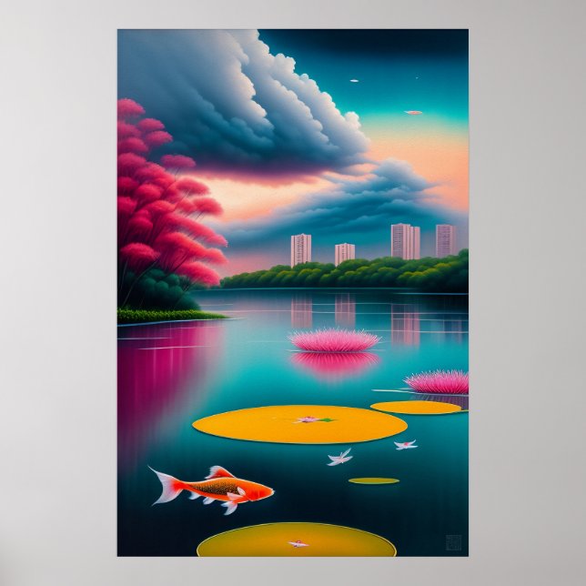 Singapore Koi Pool - Canvas Art Print (Front)