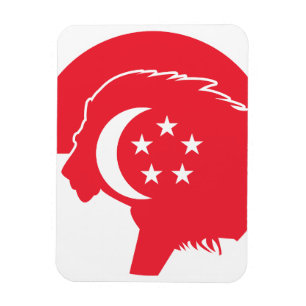 Singapore Lion Singaporean National Animal Flag Magnet
