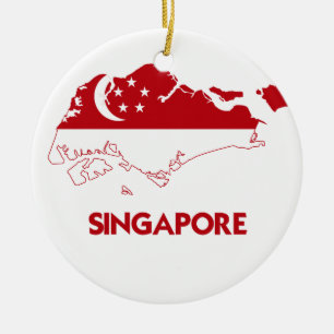 SINGAPORE MAP CERAMIC TREE DECORATION