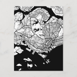 Singapore Map Postcard