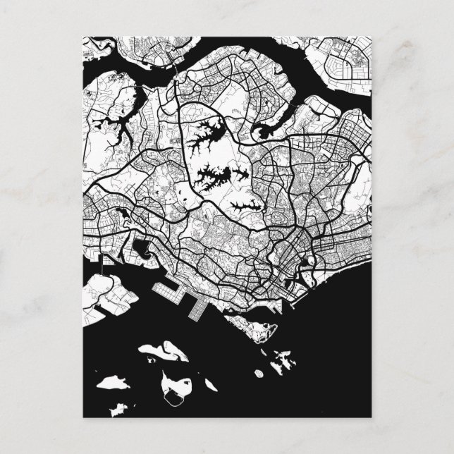 Singapore Map Postcard (Front)