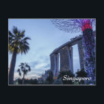 Singapore Marina Bay Sands postcard<br><div class="desc">A sunset view on the iconic Marina Bay Sands hotel and future trees.</div>
