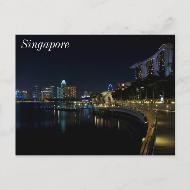 Singapore Marina Bay Walkway Postcard (Front)
