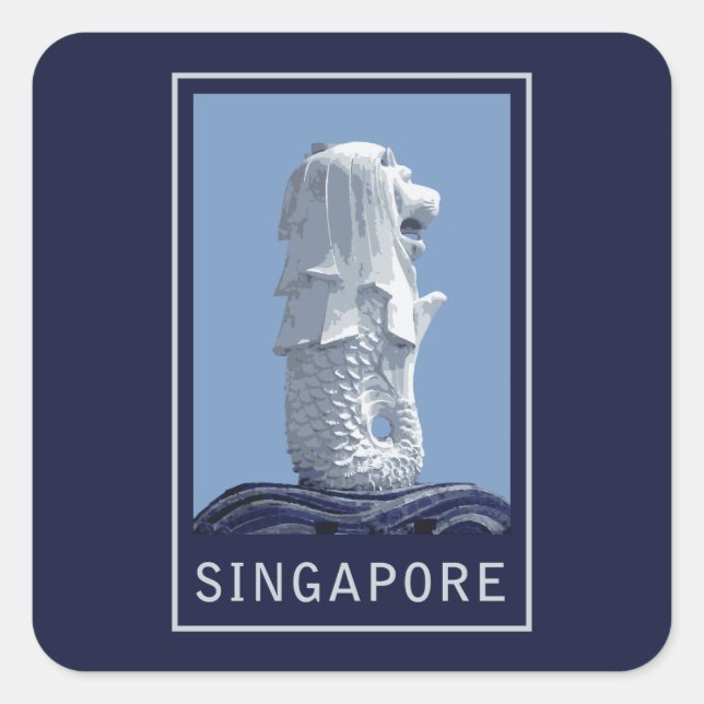Singapore Merlion Square Sticker (Front)