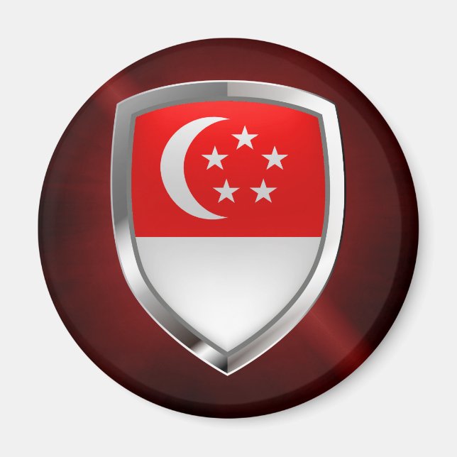 Singapore Metallic Emblem Magnet (Front)