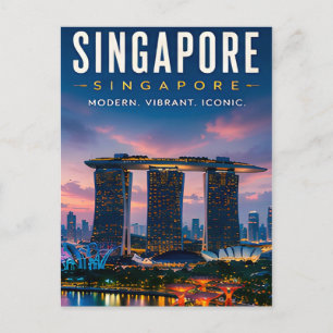 🌆 Singapore Modern Skyline Luxury Home Decor ✨ Postcard